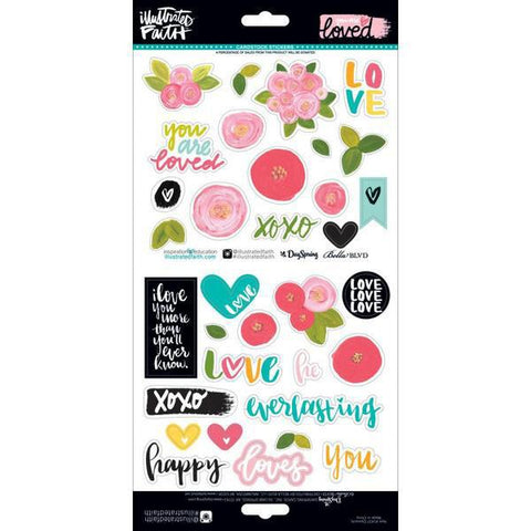 33 Illustrated Faith cardstock stickers, You are loved stickers elements 1248 - bible journaling accessories - Adventacle