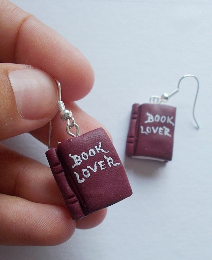 Book Lover earrings, handmade gift for teachers or librarians - Adventacle