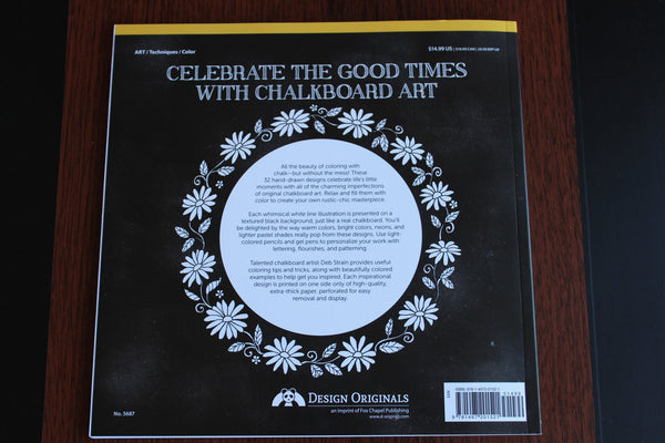 Coloring book for adults - Chalk-Style Good Times Deluxe Coloring Book with techniques and examples - Great with colored pencils, gel pens - Adventacle