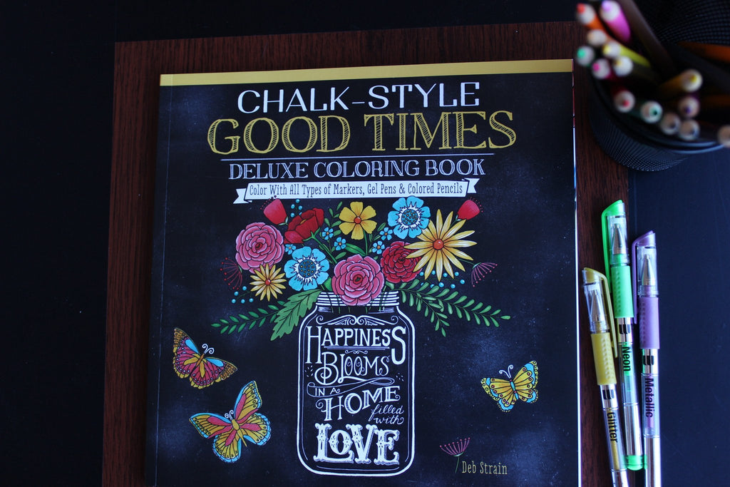 Coloring book for adults - Chalk-Style Good Times Deluxe Coloring Book –  Adventacle