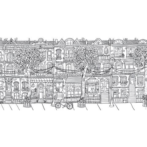 Giant Coloring Poster in City print - Wall decor to color - Great Christmas gift idea for kids or adults - Adventacle