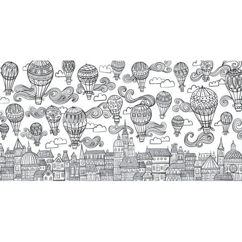 Giant Coloring Wallpaper in Balloon Print - Wall Art Home decor to color - GIANT size coloring poster - Adventacle
