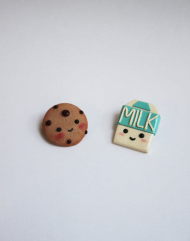Milk and Cookie friends brooch, Unique Christmas gift idea for BFF - Adventacle