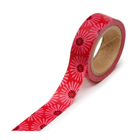 Red Flower Washi Tape, Great for making invitations, cards, DIY decor (e.g. decorated vases) Tape roll - Valentine's day, Wedding washi - Adventacle